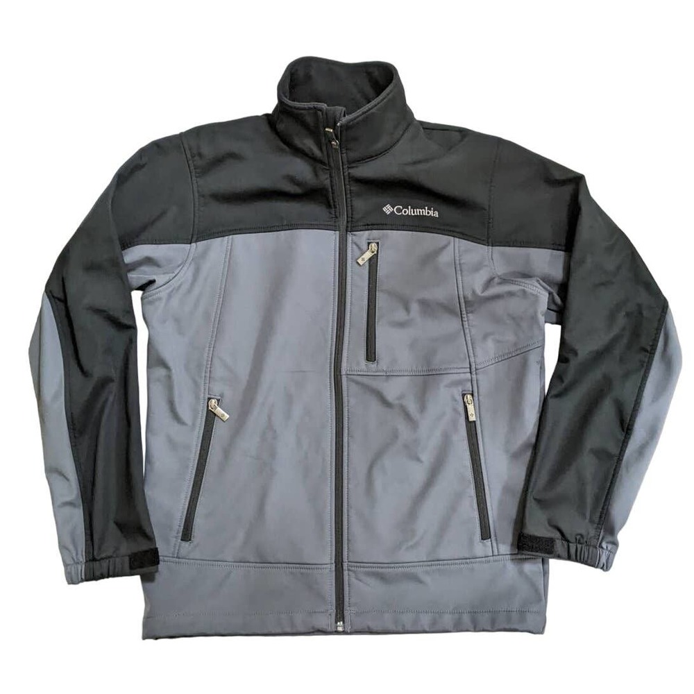 Columbia Ascender Softshell Jacket Black Gray Men… - image 1